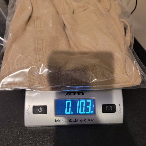 Per Se Beige Linen Blend Cropped Pants With Drawstring Waist Lg - Picture 10 of 10